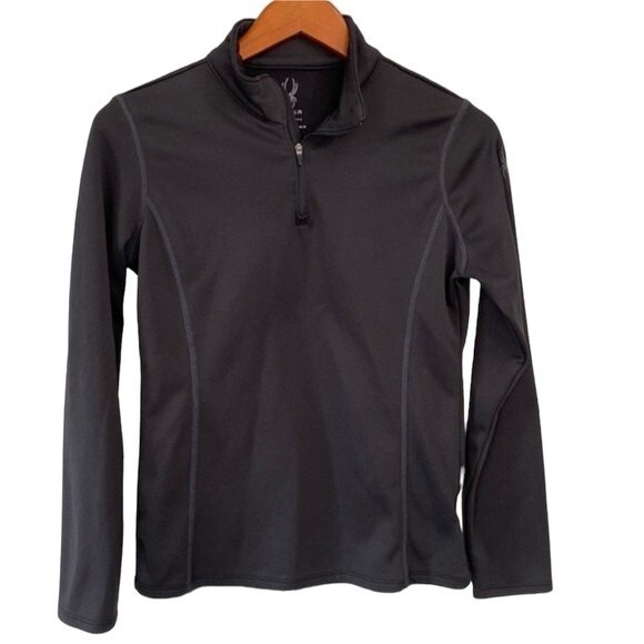 Spyder Base Layer 1/4 Zip Pullover Sweater Jacket Long Sleeve Fleece Lining - Picture 1 of 13